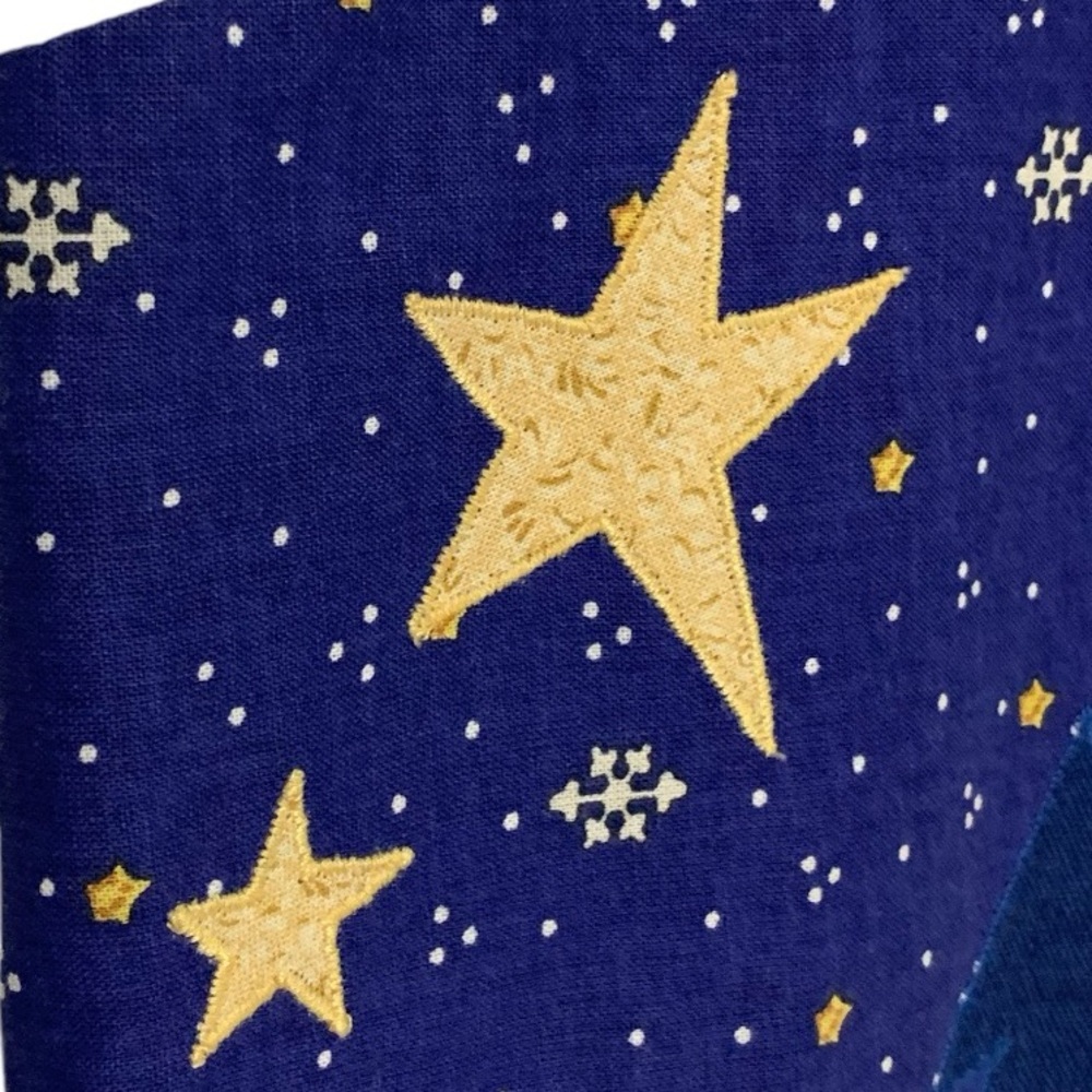 Vintage 90’s Handmade Starry Night Quilted Christmas Vest - Picture 4 of 10